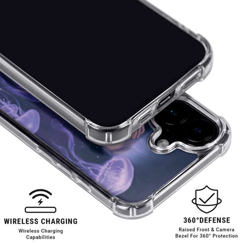 Mermaid and Jellyfish by Rachel Anderson iPhone 16 Plus Clear Case