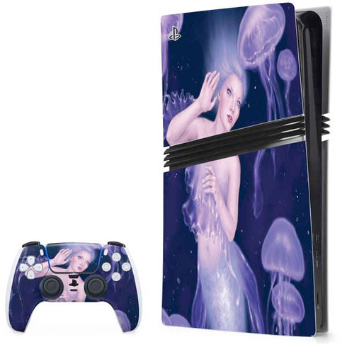 Mermaid and Jellyfish by Rachel Anderson PS5 Pro Bundle Skin