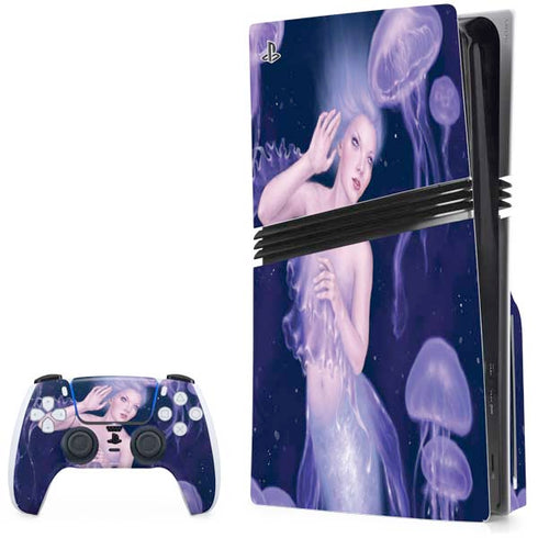 Mermaid and Jellyfish by Rachel Anderson PS5 Pro Disk Bundle Skin