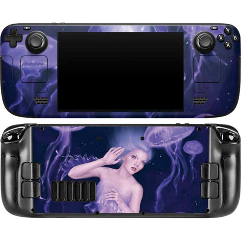Mermaid and Jellyfish by Rachel Anderson Steam Deck Handheld Gaming Computer OLED Skin