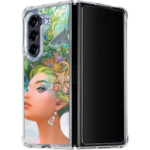 Mermaid with Sea Stars in Her Hair by Ivy Dolamore Galaxy Z Fold5 5G Clear Case