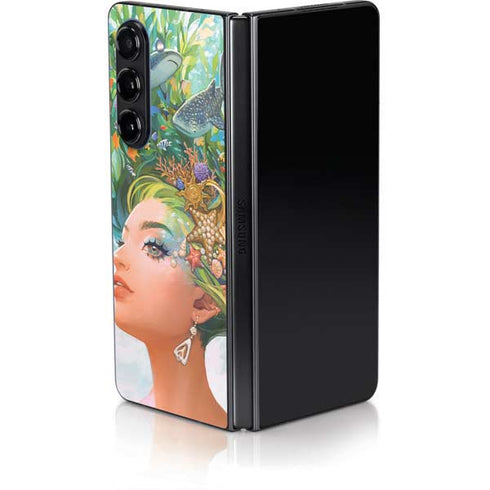 Mermaid with Sea Stars in Her Hair by Ivy Dolamore Galaxy Z Fold5 5G Skin