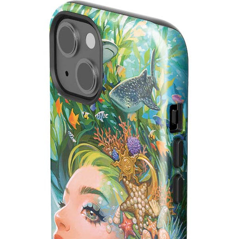 Mermaid with Sea Stars in Her Hair by Ivy Dolamore iPhone 15 Impact Case