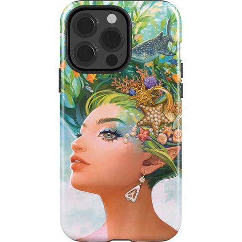 Mermaid with Sea Stars in Her Hair by Ivy Dolamore iPhone 15 Pro Impact Case