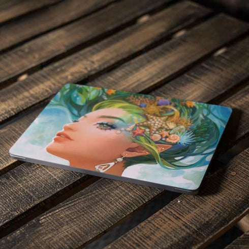 Mermaid with Sea Stars in Her Hair by Ivy Dolamore Apple MacBook Air Skin