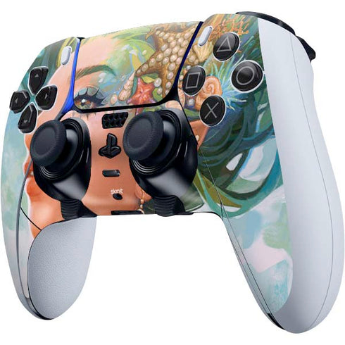 Mermaid with Sea Stars in Her Hair by Ivy Dolamore PS5 DualSense Edge Pro Controller Skin