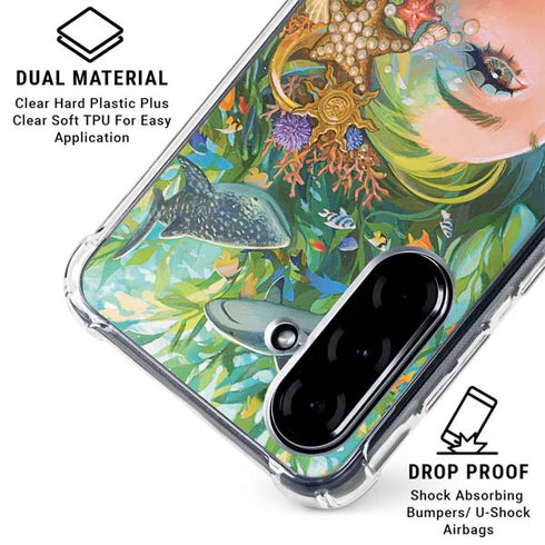 Mermaid with Sea Stars in Her Hair by Ivy Dolamore Galaxy A36 5G Clear Case