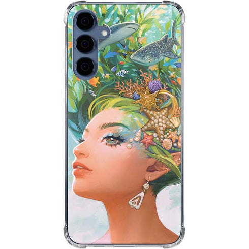 Mermaid with Sea Stars in Her Hair by Ivy Dolamore Galaxy A55 5G Clear Case