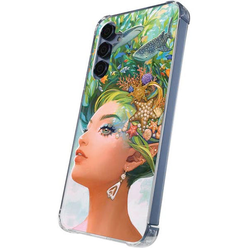 Mermaid with Sea Stars in Her Hair by Ivy Dolamore Galaxy A55 5G Clear Case