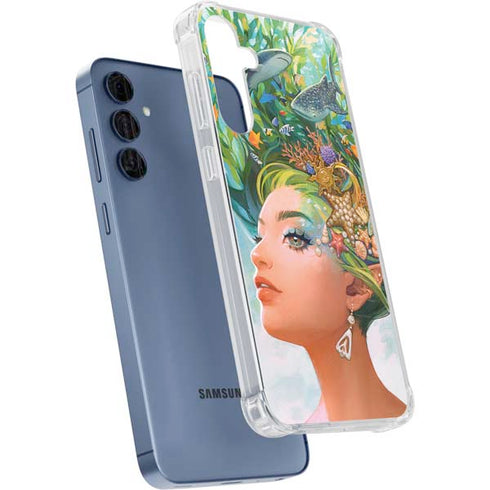 Mermaid with Sea Stars in Her Hair by Ivy Dolamore Galaxy A55 5G Clear Case