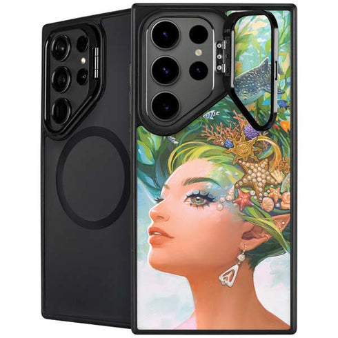 Mermaid with Sea Stars in Her Hair by Ivy Dolamore Galaxy Cases