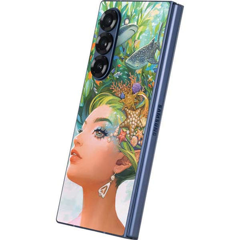 Mermaid with Sea Stars in Her Hair by Ivy Dolamore Galaxy Z Fold6 Skin