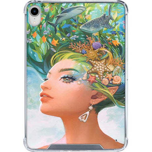 Mermaid with Sea Stars in Her Hair by Ivy Dolamore iPad 11th Gen (2025) Clear Case