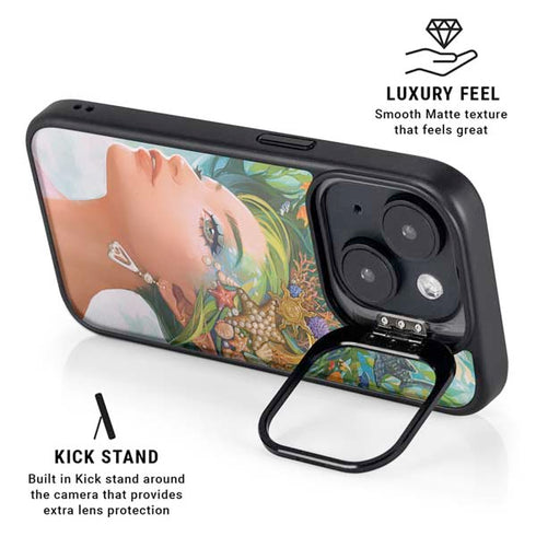 Mermaid with Sea Stars in Her Hair by Ivy Dolamore iPhone 15 Kickstand Case