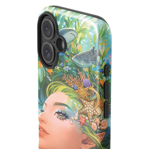 Mermaid with Sea Stars in Her Hair by Ivy Dolamore iPhone 16 Impact Case