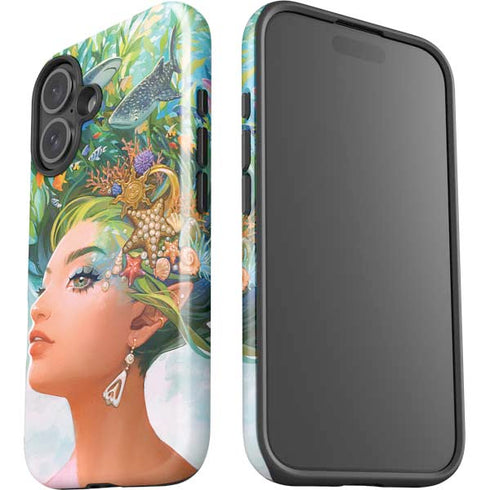 Mermaid with Sea Stars in Her Hair by Ivy Dolamore iPhone 16 Impact Case