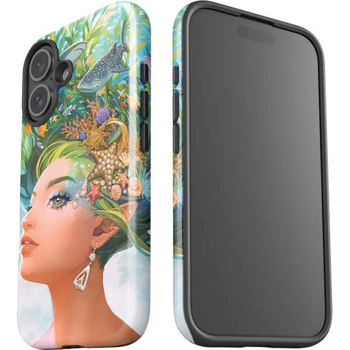 Mermaid with Sea Stars in Her Hair by Ivy Dolamore iPhone 16 Plus Impact Case