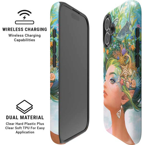 Mermaid with Sea Stars in Her Hair by Ivy Dolamore iPhone 16 Plus Magsafe Impact Case