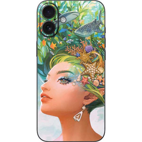 Mermaid with Sea Stars in Her Hair by Ivy Dolamore iPhone 16 Plus Skin