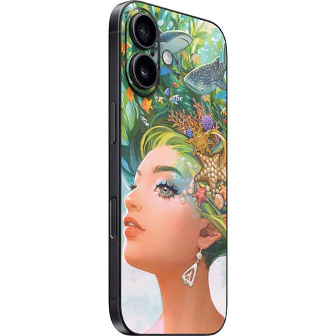 Mermaid with Sea Stars in Her Hair by Ivy Dolamore iPhone 16 Plus Skin