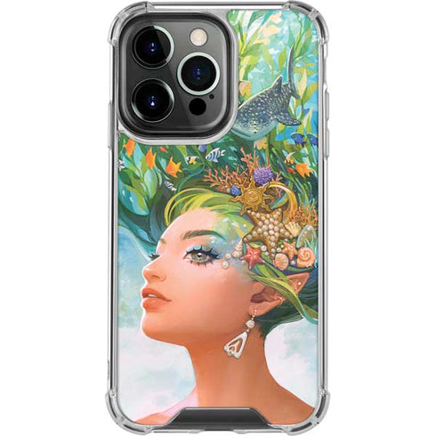 Mermaid with Sea Stars in Her Hair by Ivy Dolamore iPhone 16 Pro Clear Case