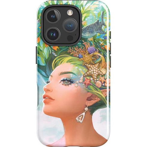 Mermaid with Sea Stars in Her Hair by Ivy Dolamore iPhone 16 Pro Impact Case
