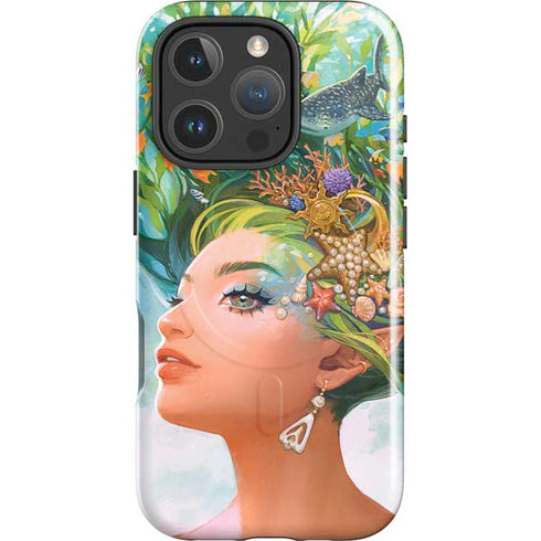 Mermaid with Sea Stars in Her Hair by Ivy Dolamore iPhone 16 Pro Magsafe Impact Case