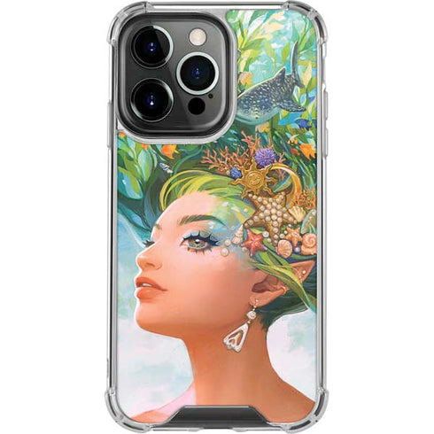 Mermaid with Sea Stars in Her Hair by Ivy Dolamore iPhone 16 Pro Max Clear Case
