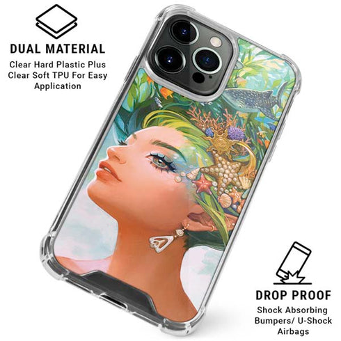 Mermaid with Sea Stars in Her Hair by Ivy Dolamore iPhone 16 Pro Max Clear Case