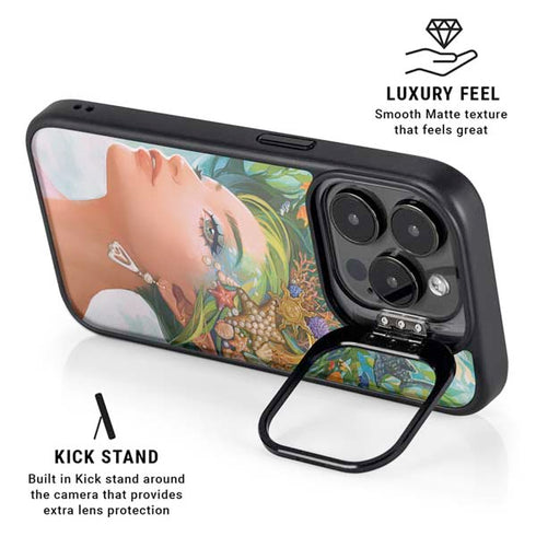 Mermaid with Sea Stars in Her Hair by Ivy Dolamore iPhone 16 Pro Max Kickstand Case