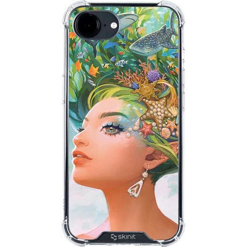 Mermaid with Sea Stars in Her Hair by Ivy Dolamore iPhone 16e Clear Case