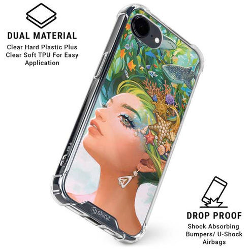 Mermaid with Sea Stars in Her Hair by Ivy Dolamore iPhone 16e Clear Case