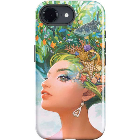 Mermaid with Sea Stars in Her Hair by Ivy Dolamore iPhone 16e Impact Case