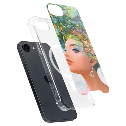 Mermaid with Sea Stars in Her Hair by Ivy Dolamore iPhone 16e MagSafe Case