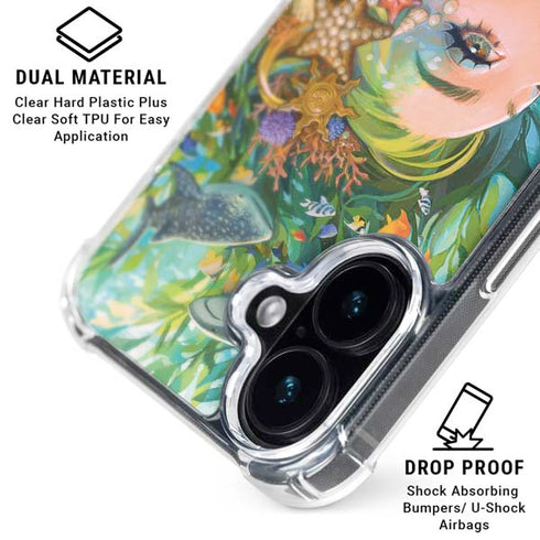 Mermaid with Sea Stars in Her Hair by Ivy Dolamore iPhone 17 Clear Case