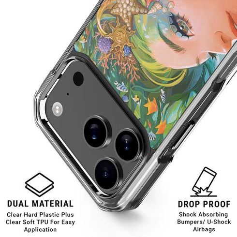 Mermaid with Sea Stars in Her Hair by Ivy Dolamore iPhone 18 Pro Clear Case
