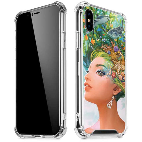 Mermaid with Sea Stars in Her Hair by Ivy Dolamore iPhone X/XS Clear Case