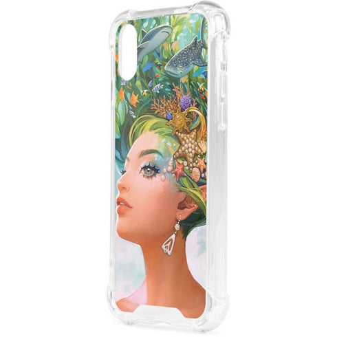 Mermaid with Sea Stars in Her Hair by Ivy Dolamore iPhone XS Clear Case
