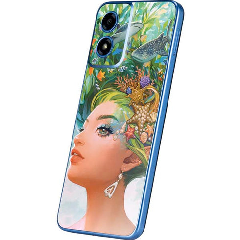 Mermaid with Sea Stars in Her Hair by Ivy Dolamore Moto G Play 4G (2024) Skin
