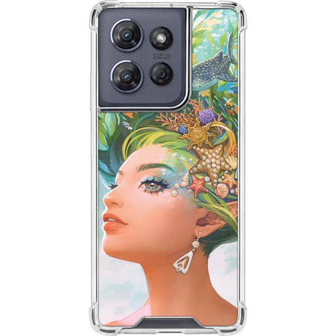 Mermaid with Sea Stars in Her Hair by Ivy Dolamore Moto G Play 5G (2025) Clear Case