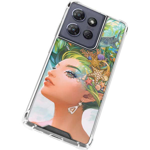 Mermaid with Sea Stars in Her Hair by Ivy Dolamore Moto G Play 5G (2025) Clear Case