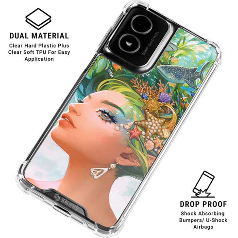 Mermaid with Sea Stars in Her Hair by Ivy Dolamore Moto G Power 5G (2024) Clear Case