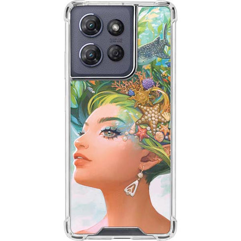 Mermaid with Sea Stars in Her Hair by Ivy Dolamore Moto G Stylus 5G (2025) Clear Case