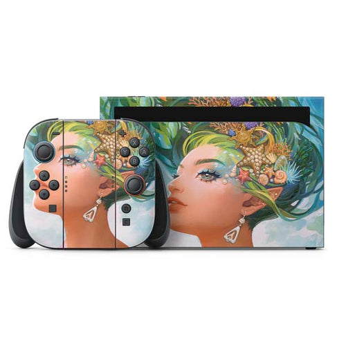 Mermaid with Sea Stars in Her Hair by Ivy Dolamore Nintendo Switch 2 (2025) with Joy-Con Skin