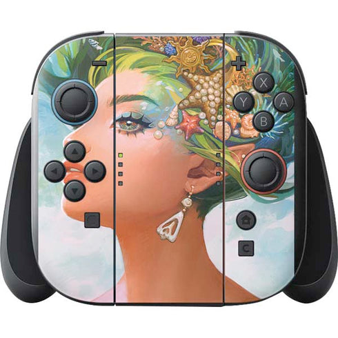 Mermaid with Sea Stars in Her Hair by Ivy Dolamore Nintendo Switch 2 (2025) with Joy-Con Skin