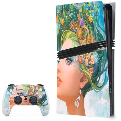 Mermaid with Sea Stars in Her Hair by Ivy Dolamore PlayStation PS5 Skins