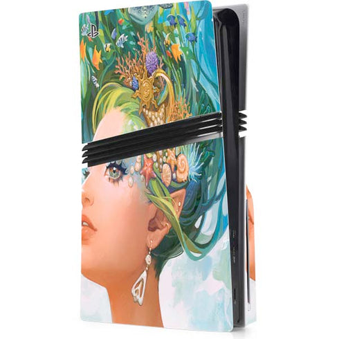 Mermaid with Sea Stars in Her Hair by Ivy Dolamore PS5 Pro Disk Console Skin
