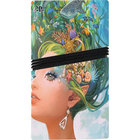 Mermaid with Sea Stars in Her Hair by Ivy Dolamore PS5 Pro Disk Console Skin