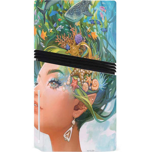 Mermaid with Sea Stars in Her Hair by Ivy Dolamore PS5 Pro Disk Console Skin