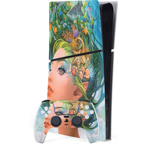 Mermaid with Sea Stars in Her Hair by Ivy Dolamore PlayStation PS5 Skins